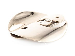 Yin Yang Fractal Pendant in Fine Detail Polished Silver
