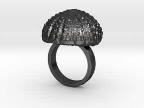 Urchin Statement Ring - US-Size 7 1/2 (17.75 mm) in Polished and Bronzed Black Steel