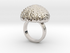 Urchin Statement Ring - US-Size 7 1/2 (17.75 mm) in Rhodium Plated Brass