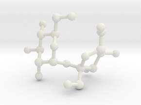 Sucrose (Sugar) BIG Molecule Necklace in White Natural Versatile Plastic