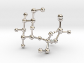 Sucrose (Sugar) BIG Molecule Necklace in Rhodium Plated Brass