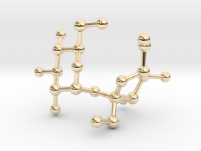 Sucrose (Sugar) BIG Molecule Necklace in 14K Yellow Gold