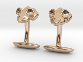 Mouse Cuff links  in 14k Rose Gold Plated Brass