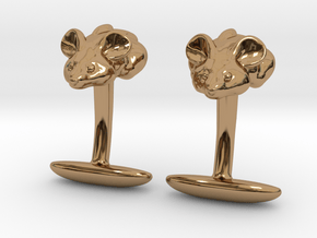 Mouse Cuff links  in Polished Brass