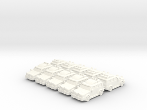 4x4 Cars (10 pcs) in White Processed Versatile Plastic