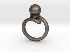 Fine Ring 15 - Italian Size 15 in Polished Bronzed Silver Steel