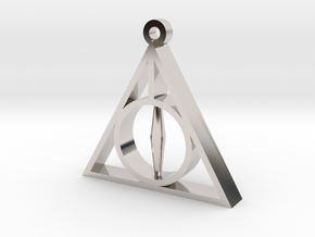 Deathly Hallows Pendant - Small - 5/8  in Platinum