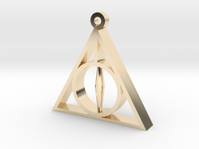 Deathly Hallows Pendant - Small - 5/8  in 14K Yellow Gold