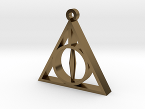 Deathly Hallows Pendant - Small - 5/8  in Polished Bronze