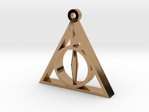 Deathly Hallows Pendant - Small - 5/8  in Polished Brass