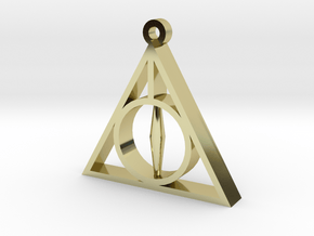 Deathly Hallows Pendant - Small - 5/8  in 18k Gold Plated Brass
