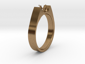 Design Ring For Diamond Ø19 Mm US Size 9 in Natural Brass