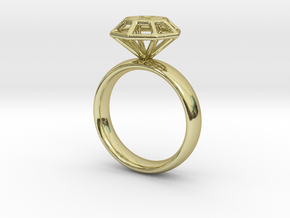 Diamond Ring in 18k Gold Plated Brass: 6.25 / 52.125