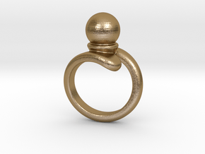 Fine Ring 18 - Italian Size 18 in Polished Gold Steel