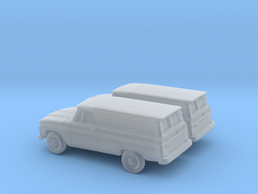 1/160 2X 1966 GMC Panel Van in Tan Fine Detail Plastic