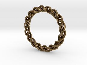 Twisted Single Strand Ring No.2 in Polished Bronze