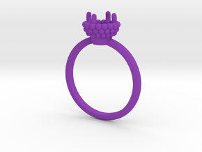 Bead Ball Mount Engagement Ring in Purple Processed Versatile Plastic