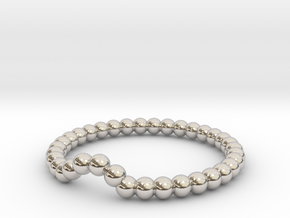 Bead Ball Band W-001 in Rhodium Plated Brass