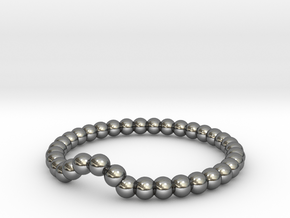 Bead Ball Band W-001 in Fine Detail Polished Silver