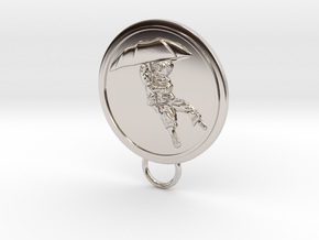Umbrella Boy Keychain in Platinum