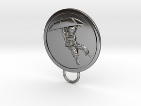 Umbrella Boy Keychain in Fine Detail Polished Silver