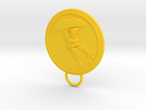 Umbrella Boy Keychain in Yellow Processed Versatile Plastic