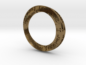 Mobius ring "I Love You Forever" Size 5 in Polished Bronze