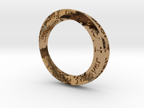 Mobius ring "I Love You Forever" Size 5 in Polished Brass