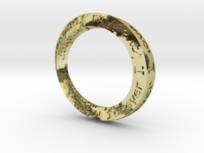 Mobius ring "I Love You Forever" Size 5 in 18k Gold Plated Brass