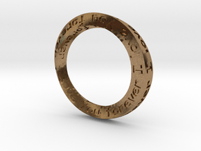 Mobius ring "I Love You Forever" Size 12 in Natural Brass