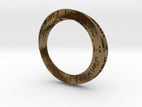 Mobius ring "I Love You Forever" Size 12 in Polished Bronze