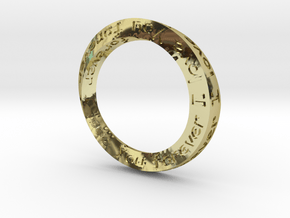 Mobius ring "I Love You Forever" Size 12 in 18k Gold Plated Brass