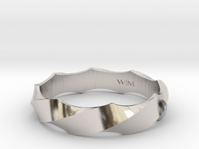 Twisted Ring - Elegant  - Size 7  in Platinum