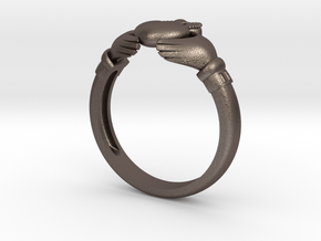 Claddah ring size 8 in Polished Bronzed Silver Steel