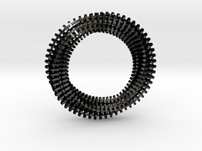 Mobius Ring Pendant v3 in Matte Black Steel