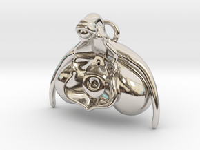 Anatomical Clit Charm in Rhodium Plated Brass: Small