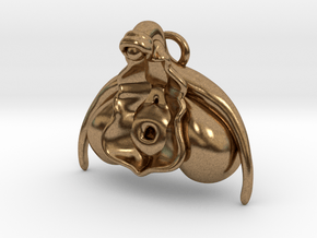 Anatomical Clit Charm in Natural Brass: Small