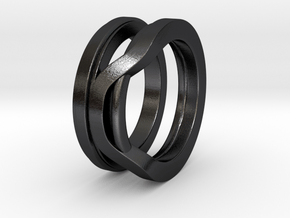 Balem's Ring1 - US-Size 3 (14.05 mm) in Polished and Bronzed Black Steel