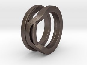Balem's Ring1 - US-Size 2 1/2 (13.61 mm) in Polished Bronzed Silver Steel