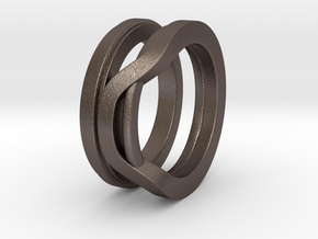 Balem's Ring1 - US-Size 3 1/2 (14.45 mm) in Polished Bronzed Silver Steel