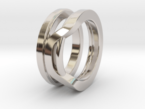 Balem's Ring1 - US-Size 3 1/2 (14.45 mm) in Rhodium Plated Brass