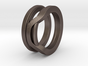 Balem's Ring1 - US-Size 5 (15.70 mm) in Polished Bronzed Silver Steel