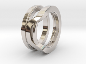 Balem's Ring1 - US-Size 7 1/2 (17.75 mm) in Rhodium Plated Brass