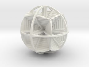 CUBES IN SPHERE in White Natural Versatile Plastic