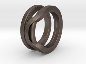 Balem's Ring1 - US-Size 5 1/2 (16.10 mm) in Polished Bronzed Silver Steel