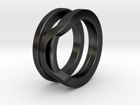 Balem's Ring1 - US-Size 6 (16.51 mm) in Polished and Bronzed Black Steel