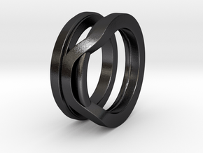 Balem's Ring1 - US-Size 12 (21.49 mm) in Polished and Bronzed Black Steel