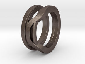 Balem's Ring1 - US-Size 12 (21.49 mm) in Polished Bronzed Silver Steel