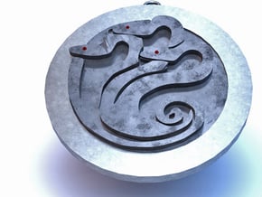 Hydra medallion by Martinus in Polished Silver