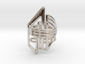 Balem's Ring2 - US-Size 2 1/2 (13.61 mm) in Rhodium Plated Brass